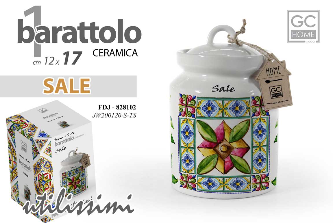 17 cm Home Sale Zucchero caffè 784842 GICOS IMPORT EXPORT SRL Tris Set 3 pz barattoli in Ceramica 12 